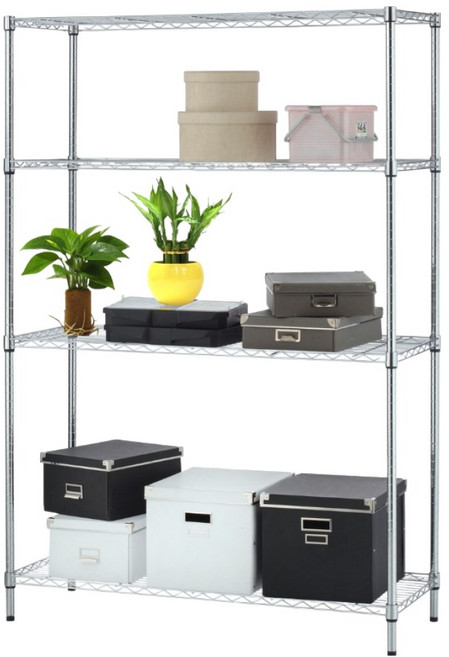 KI WISH 居家生活 重型層架 120x46x180cm 收納鐵架 耐重480KG 層板高度自由調整, 銀色, 4層