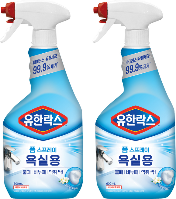 유한락스 욕실청소용 세정제, 600ml, 2개