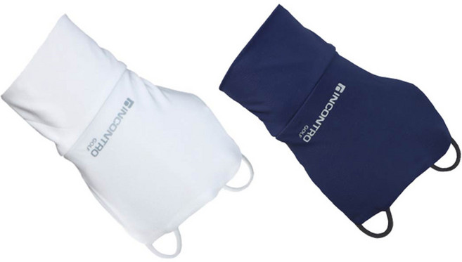 인콘트로 손등토시 오른손착용 2종 세트, 화이트 + 네이비, 1개