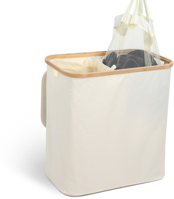 조은리빙 탈착식 투웨이 프리미엄 세탁바구니 100L, 베이지