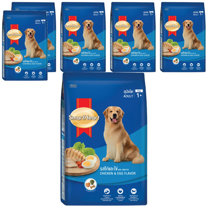 SmartHeart 慧心 成犬配方乾糧, 雞肉 + 雞蛋, 3kg, 6袋