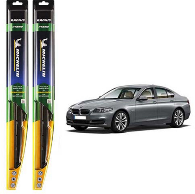 미쉐린 라디우스 하이브리드 와이퍼 운전석 + 조수석 세트, BMW NEW 5시리즈 F10 F11 10년형~17년형 2월
