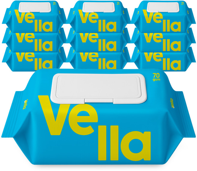 벨라 마레 70평량 초순수 저자극 엠보싱 물티슈 캡형, 70g, 72매, 10개