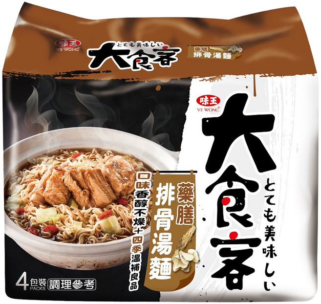 味王 大食客 藥膳排骨湯麵 92g, 4包