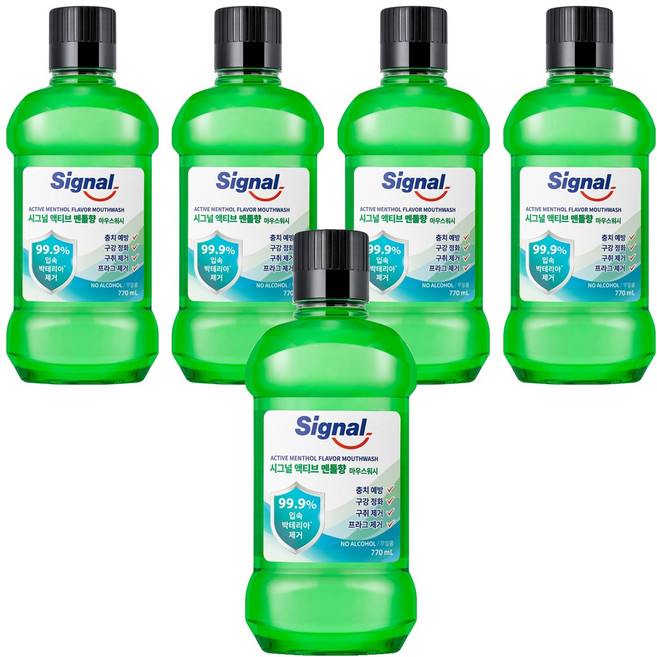 Signal 액티브 멘톨향 구강청결제, 770ml, 5개