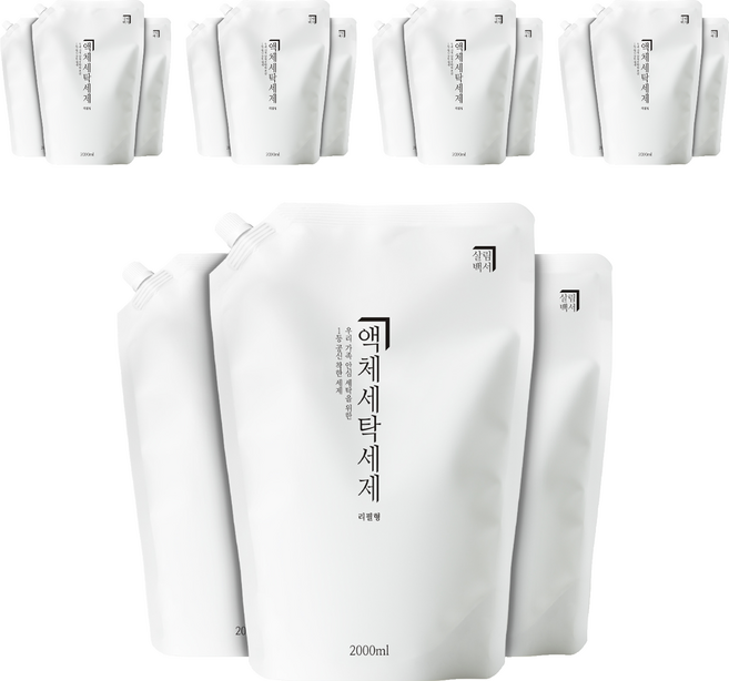 살림백서 드럼 일반겸용 액체세탁세제 리필, 2L, 15개