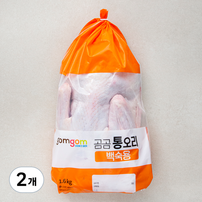 곰곰 통오리 백숙용 (냉장), 1.6kg, 2개