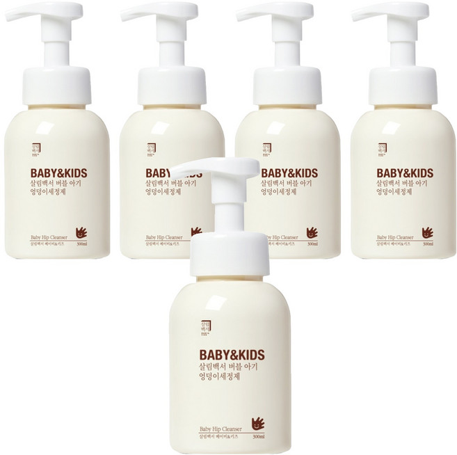 살림백서 베이비 앤 키즈 버블 아기 엉덩이 세정제 라벤더향, 300ml, 5개