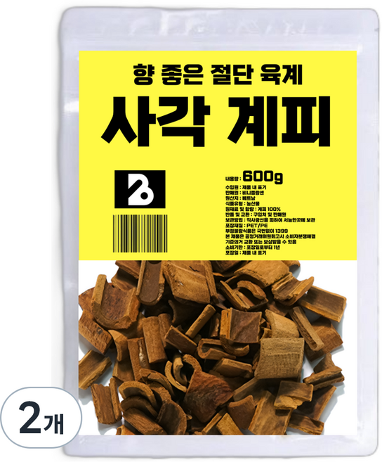 비니플랑센 향 좋은 절단 육계 사각 계피, 600g, 2개
