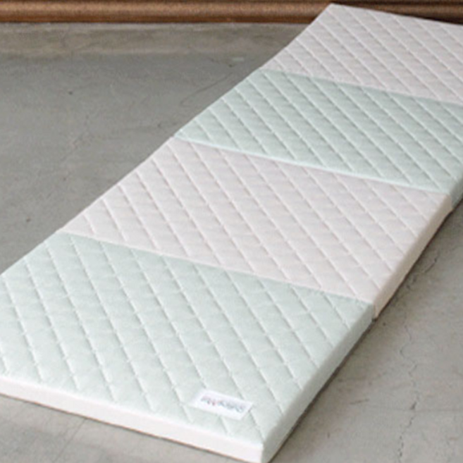 맘마키즈폴더 4단 폴더매트 70, 민트 + 크림