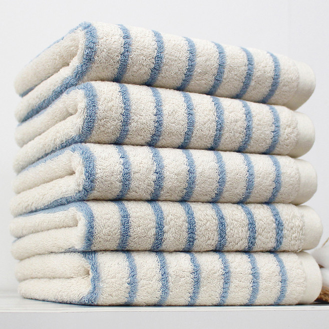 소프트터치 선염 모던 스트라이프 호텔 수건 200g 40수 코마사, 모던-베이비블루, 5개