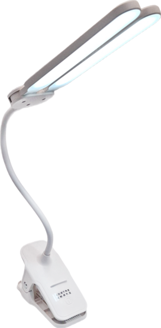 YOLOMO 優樂明 雙燈頭護眼3檔觸控調光 護眼夾燈, 白色