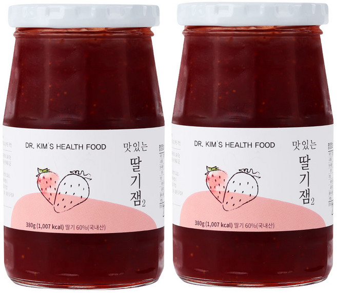 김재식헬스푸드 맛있는 딸기잼2, 380g, 2개