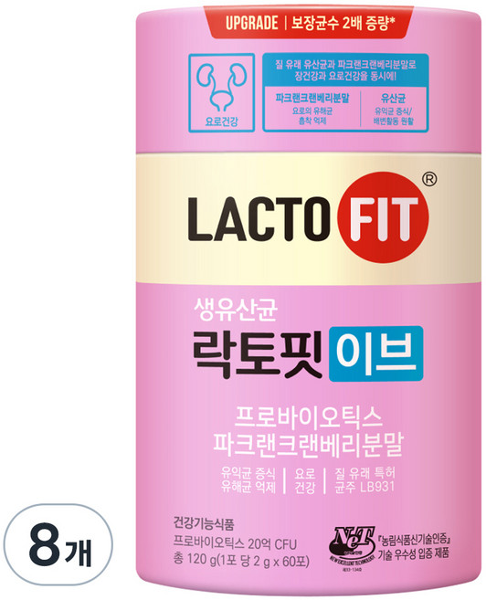 Chong Kun Dang 鍾根堂 LACTO-FIT Eve 女性益生菌, 120g, 8個