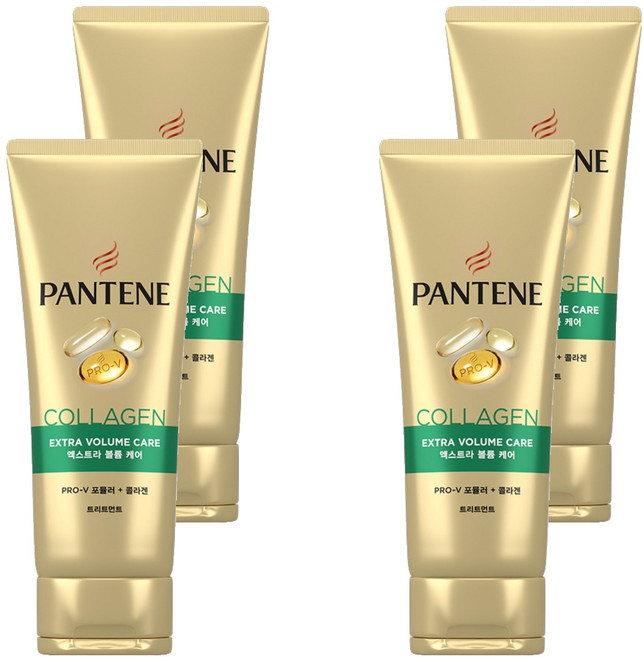 팬틴 콜라겐 엑스트라 볼륨 케어 트리트먼트, 220ml, 4개