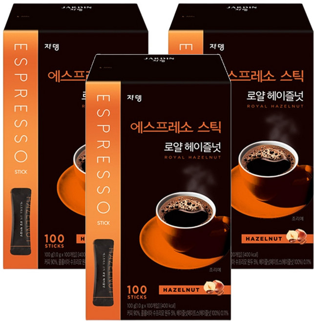 에스프레소스틱 쟈뎅 로얄 헤이즐넛 콜롬비아 수프리모 커피, 1g, 100개입, 3개