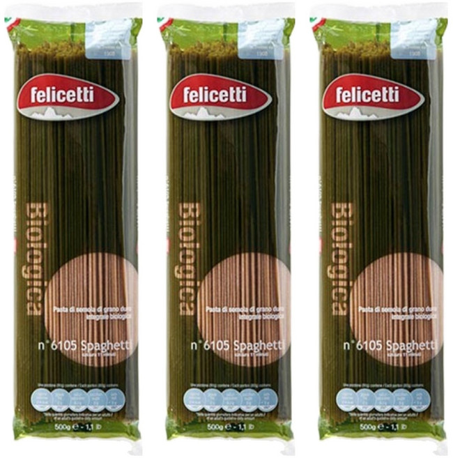 펠리체티 유기농 통밀 스파게티, 500g, 3개