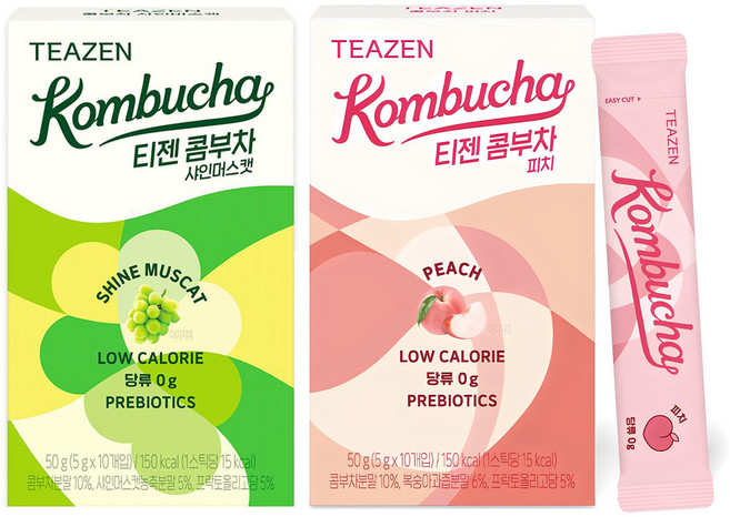 티젠 콤부차 피치 5g 10p + 샤인머스캣 5g 10p, 1세트