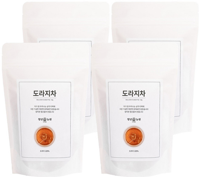 청년농원 저온가공 도라지차 삼각티백, 1g, 50개입, 4개