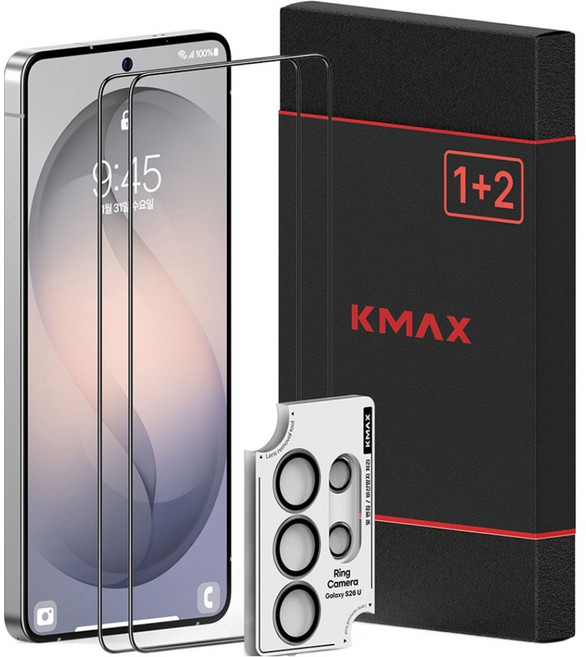 케이맥스 전면 강화유리 필름 2p 카메라 필름, 1세트