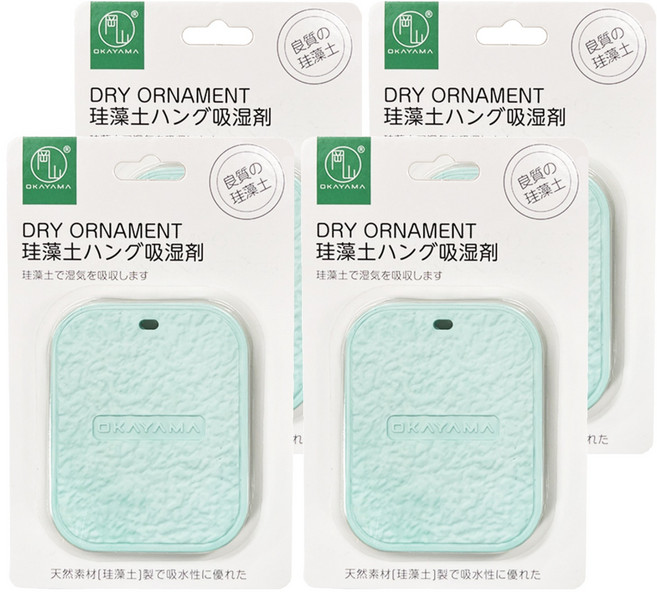 OKAYAMA 岡山 可掛式硅藻土衣櫥吸溼防潮片 綠色, 4個, 110g