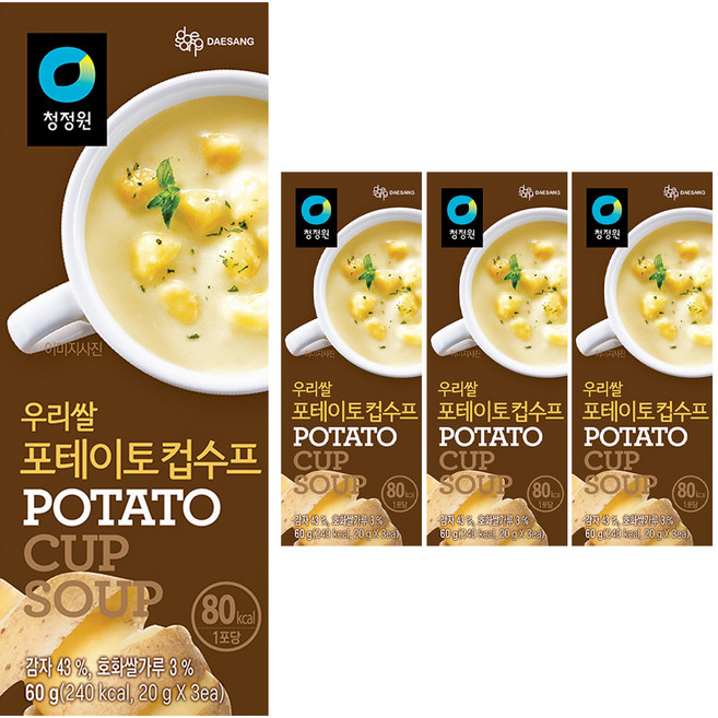 청정원 신우리쌀 포테이토컵수프, 60g, 4개