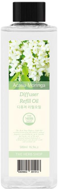 더허브샵 디퓨저 리필 오일, 아카시아모링가, 500ml, 1개