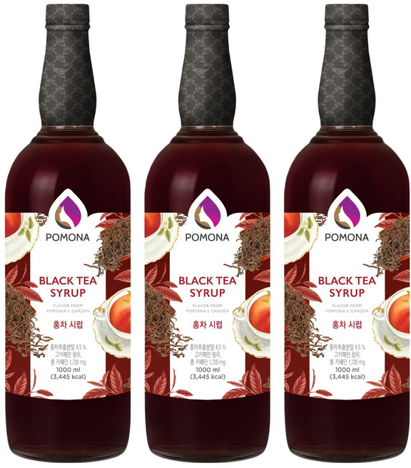 포모나 홍차 시럽, 1L, 3개