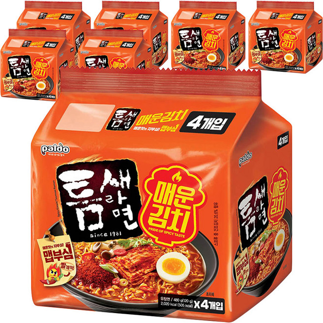 틈새라면 매운김치 120g, 28개