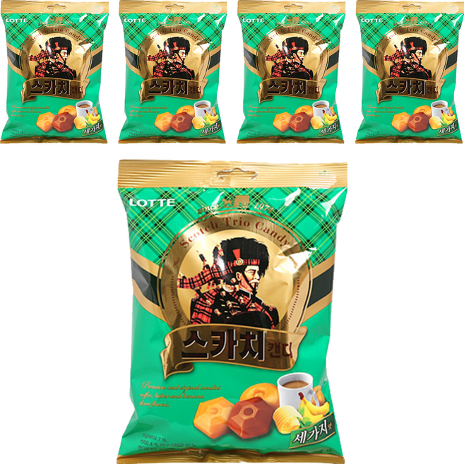 롯데웰푸드 스카치캔디 세가지맛, 317g, 5개