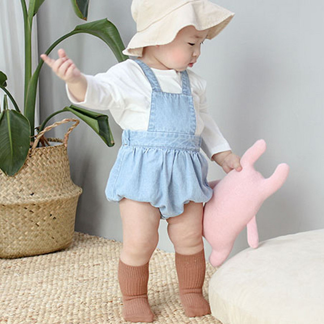 베베나인 신생아용 크로스 멜빵 우주복