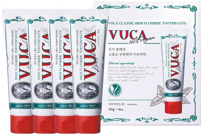 뷰카 클래식 고불소 구취케어 치약, 110g, 4개