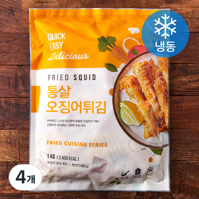 통살 오징어 튀김 (냉동), 1kg, 4개