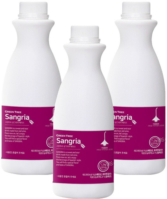 GreenTree 샹그리아 베이스, 3개, 1.2kg