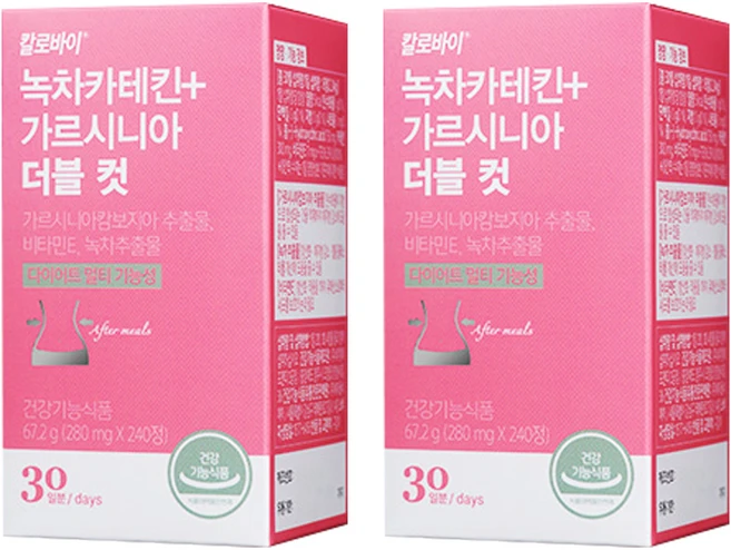 칼로바이 녹차카테킨 가르시니아 더블컷 67.2g, 240정, 2개 - 쿠팡