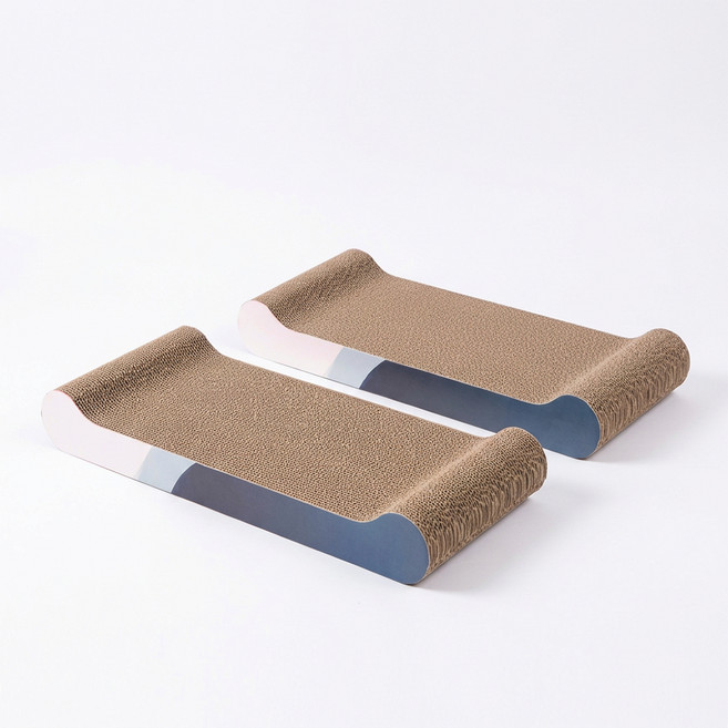 세이코코아 대형 골판지 캣 스크래쳐 쇼파형, 혼합색상, 2개