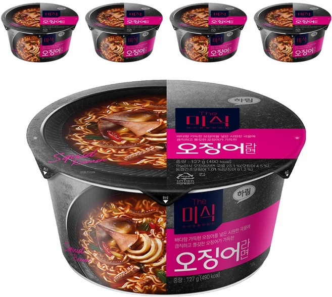 더미식 오징어 컵라면 127g, 5개