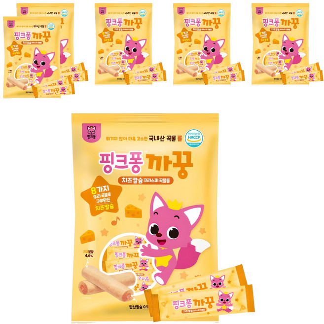 핑크퐁 까꿍 곡물 크리스피롤 24p, 치즈맛, 120g, 6개