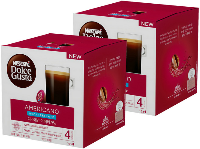 돌체구스토 디카페인 아메리카노 캡슐커피, 8g, 16개입, 2개