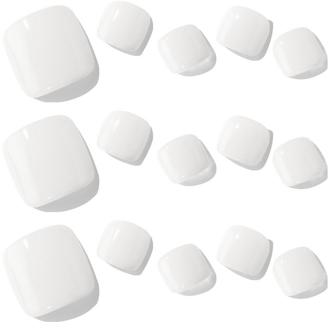 오호라 P 베이직페디 3호 세트, 3개, 화이트 베이직