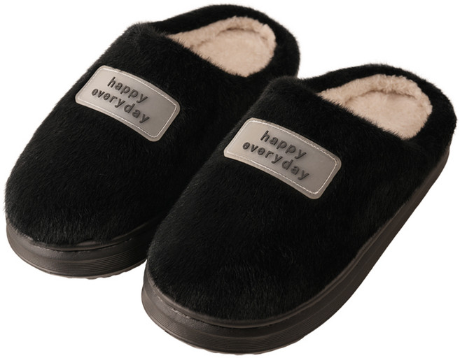 스톤콜드 층간 소음 털 슬리퍼, 1개, 블랙