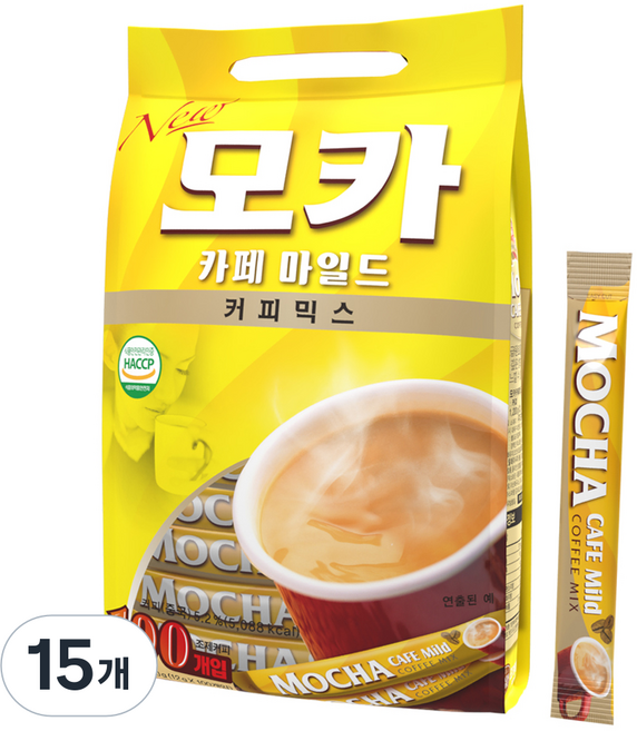 모카씨엔티 모카 카페 마일드 커피믹스, 12g, 100개입, 15개