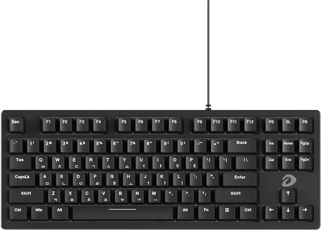 다얼유 87키 유선 기계식 게이밍 텐키리스 키보드 드림축, 옵시디언 블랙, DK87, 제조사축