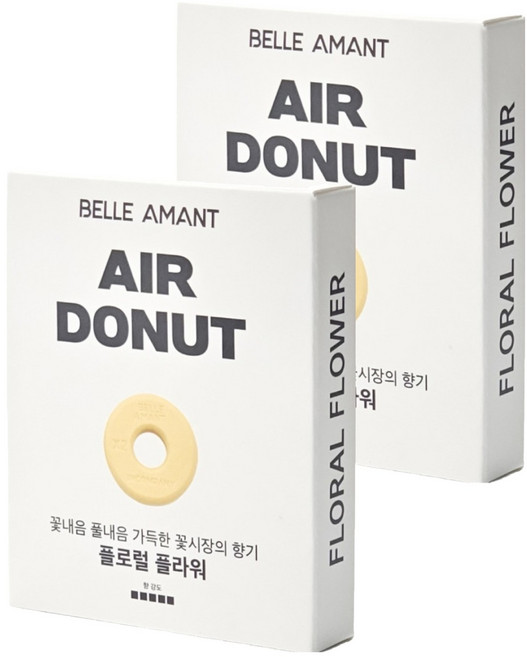 벨르아망 에어도넛 차량용 방향제 리필, 2개, 플로럴 플라워