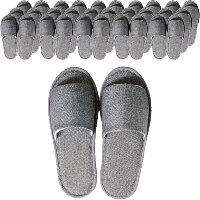 에버하우스 베이직 리넨 실내 일회용 슬리퍼, 그레이, 16개