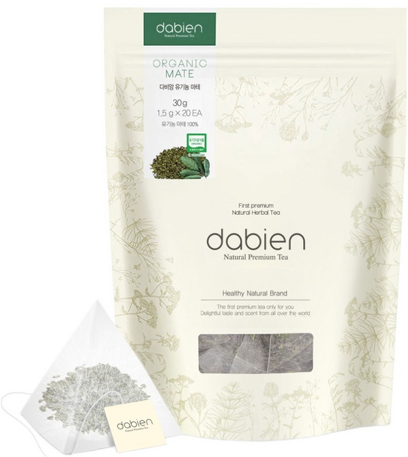 다비앙 유기농 마테차 생분해 티백, 1.5g, 20개입, 1개