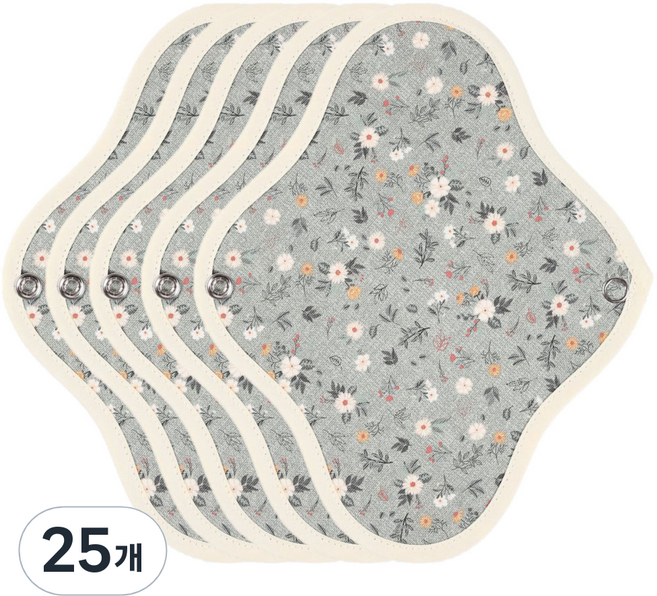 위즐리 면생리대 들꽃그린, 소형, 1개입, 25개