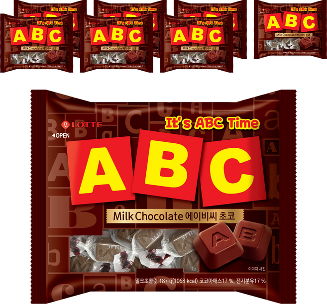 ABC巧克力, 187克, 8個