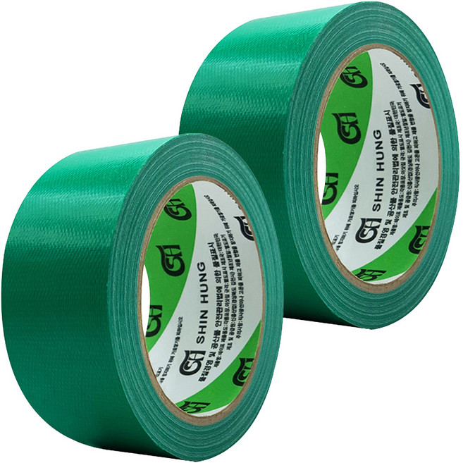 신흥테이프 국산 라바 청면테이프 48mm X 15M 녹색, 2개