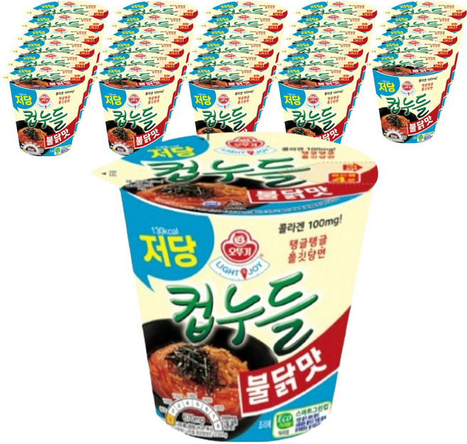 오뚜기컵누들 LIGHT & JOY 저당 불닭맛 42g, 30개